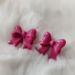 Pink Bow Earrings